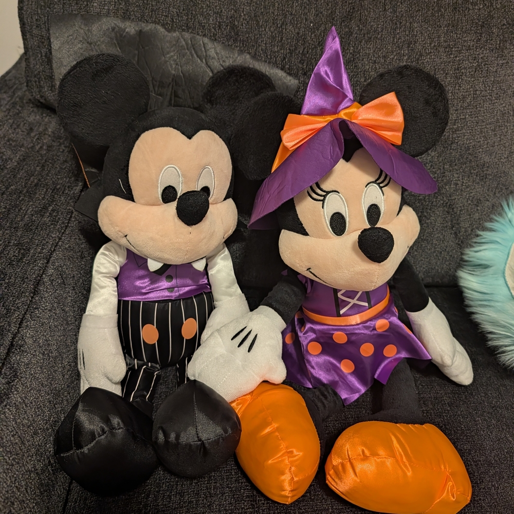 Halloween Mickey and Minnie Mouse Plush Set